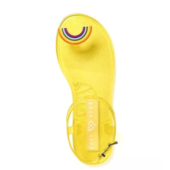 “The Geli” Katy Perry sandals- US6/EU36 yellow, glitter, rainbow ornament buckle - Picture 3 of 8